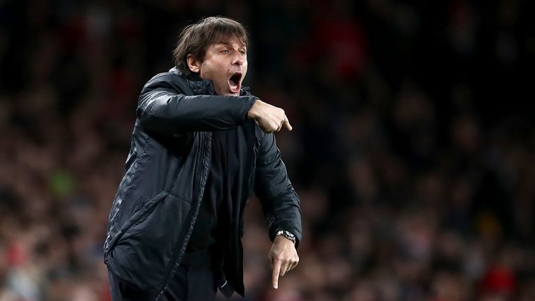 Chelsea manager Antonio Conte on the touchline during the Carabao Cup semi-final, second-leg match at Arsenal
