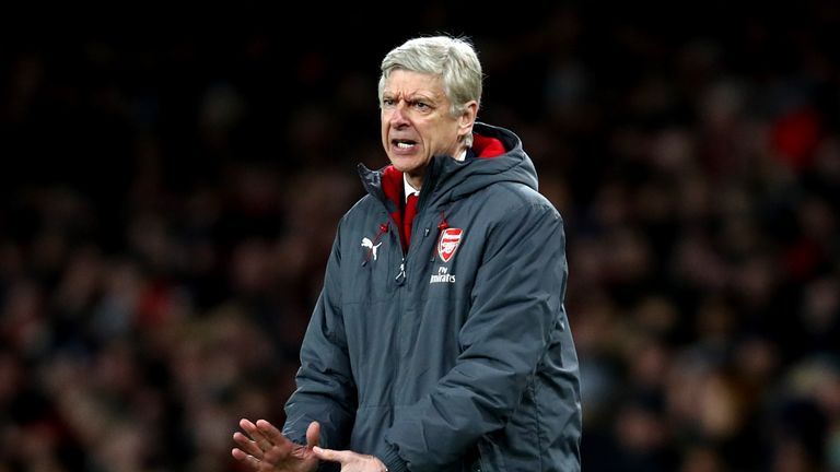 LONDON, ENGLAND - JANUARY 24:  Arsene Wenger, Manager of Arsenal reacts during the Carabao Cup Semi-Final Second Leg at Emirates Stadium on January 24, 201