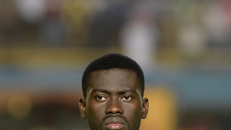 Senegal's Pape Alioune Ndiaye is pictured prior to the friendly football match between Senegal and Uganda at Leopold Sedar  Senghor stadium in Dakar on Jun