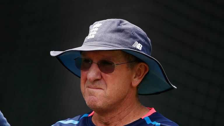 MELBOURNE, AUSTRALIA - DECEMBER 23:  Trevor Bayliss, head coach of England looks on during an England nets session at the Melbourne Cricket Ground on Decem