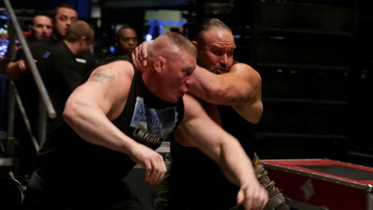 Braun Strowman gave Brock Lesnar a savage beating on Monday Night Raw this week