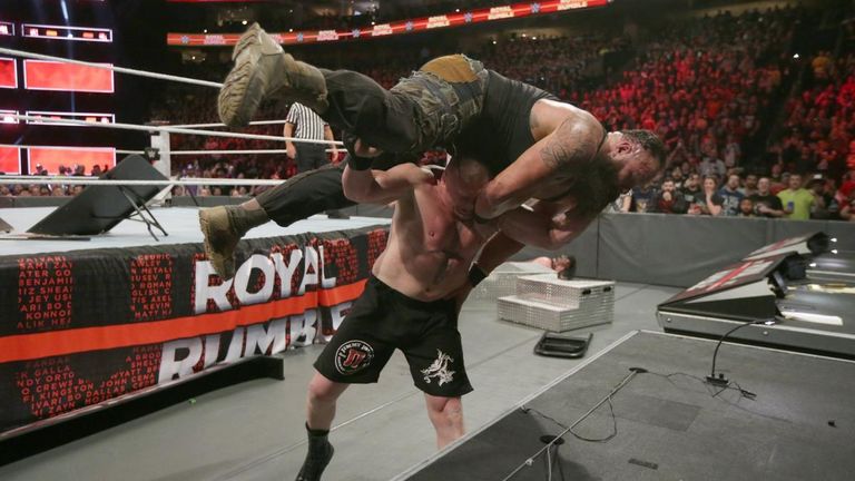 Brock Lesnar and Braun Strowman were involved in a typically hard-hitting match at Royal Rumble