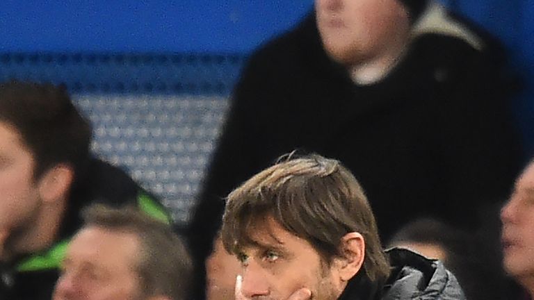 Chelsea's Italian head coach Antonio Conte gestures during the English Premier League football match between Chelsea and Bournemouth at Stamford Bridge in 