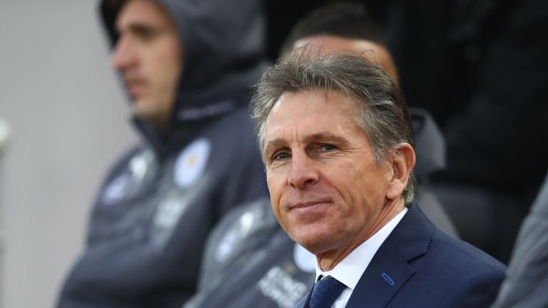  Claude Puel, Manager of Leicester City looks on prior to the Premier League match between Liverpool and Leicester City 