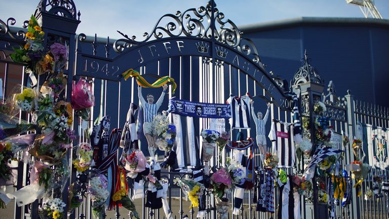 Tributes to Cyrille Regis outside The Hawthorns