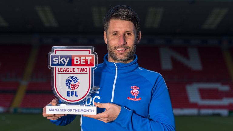 Danny Cowley of Lincoln City wins the Sky Bet League Two Manager of the Month award