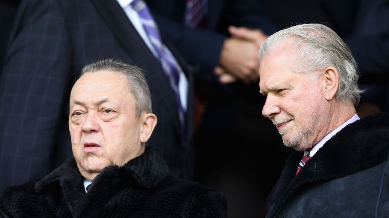 West Ham co-owners David Sullivan and David Gold were confronted by angry fans at Wigan
