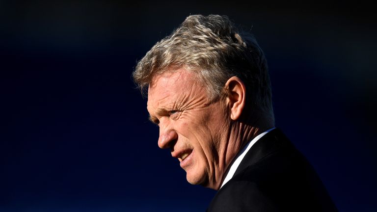 SHREWSBURY, ENGLAND - JANUARY 07:  David Moyes, Manager of West Ham United looks on prior to The Emirates FA Cup Third Round match between Shrewsbury Town 