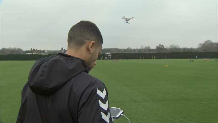 David Powderly, Charlton coach operating a drone