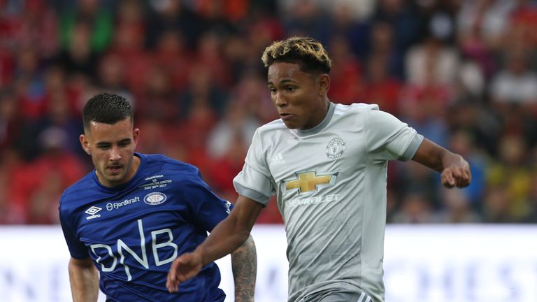 OSLO, NORWAY - JULY 30:  Demetri Mitchell of Manchester United in action during the pre-season friendly match between Valerenga and Manchester United at Ul