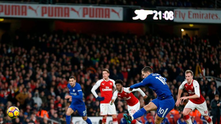 Eden Hazard scores Chelsea's equaliser from the penalty spot