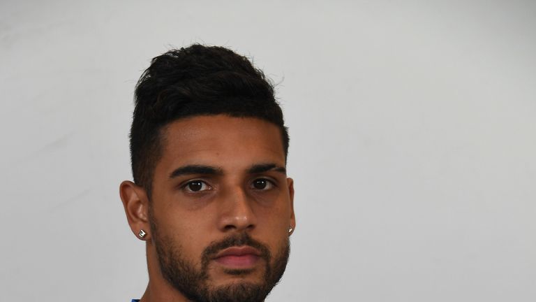 FLORENCE, ITALY - APRIL 11:  Emerson Palmieri of Italy poses during the official portrait session after the training session at the club's training ground 