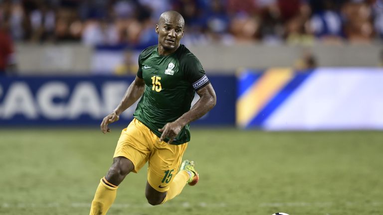 French Guiana's midfielder Florent Malouda runs with the ball during the second half of the Honduras vs. French Guiana 2017 CONCACAF Gold Cup match at the 