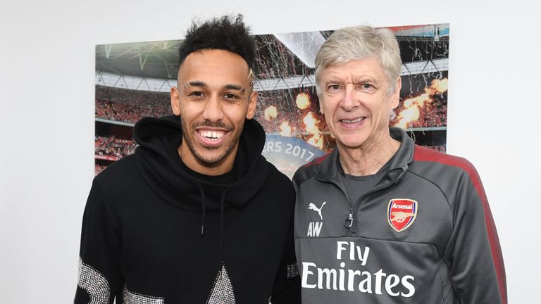 Arsenal unveil new signing Pierre-Emerick Aubameyang at London Colney