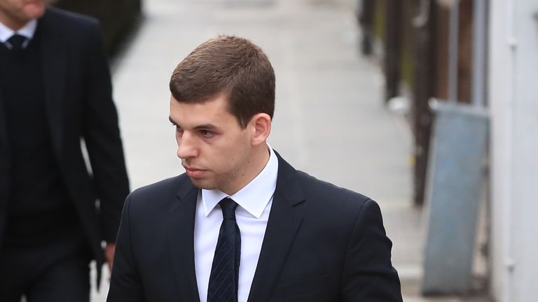 Liverpool defender Jon Flanagan arriving at Liverpool Magistrates' Court where was accused of common assault