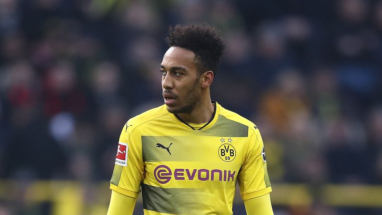 Pierre-Emerick Aubameyang of Dortmund looks on during the Bundesliga match between Borussia Dortmund and Sport-Club Freiburg at Signal Iduna Park