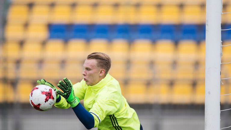 Pontus Dahlberg during Sweden U21 national team training at Stadion Miejski on June 17, 2017