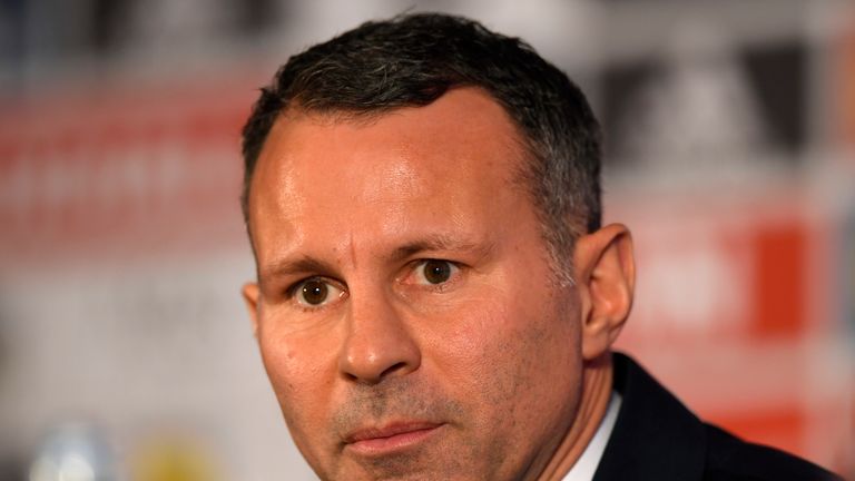 Ryan Giggs speaks during a press conference at Hensol Castle as he's announced as the new manager of Wales