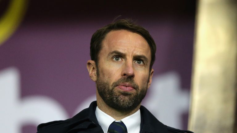 BURNLEY, ENGLAND - DECEMBER 23: England Manager Gareth Southgate looks on during the Premier League match between Burnley and Tottenham Hotspur at Turf Moo