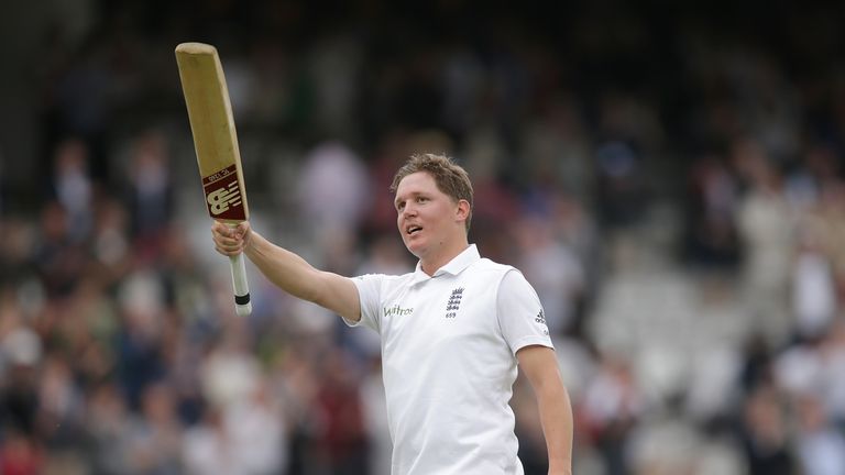LONDON, ENGLAND - JUNE 15:  Gary Ballance of England acknowledges the crowd at the end of play after scoring his maiden test century during day four of 1st
