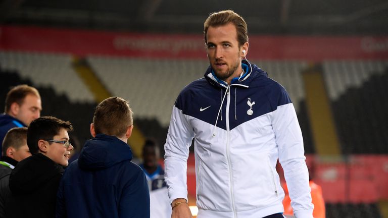 SWANSEA, WALES - JANUARY 02: Harry Kane of Tottenham Hotspur arrives for the Premier League match between Swansea City and Tottenham Hotspur at Liberty Sta