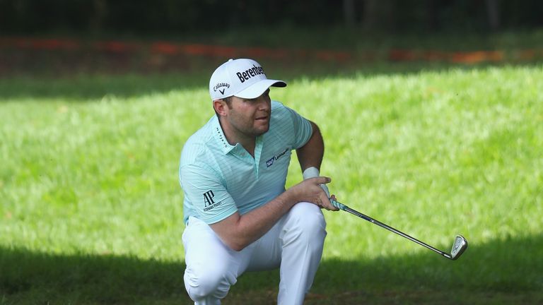 JOHANNESBURG, SOUTH AFRICA - JANUARY 13:  Branden Grace of South Africa watches his second shot on the 7th hole during day three of the BMW South African O