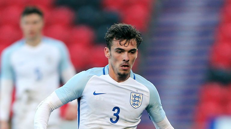 DONCASTER, ENGLAND - MARCH 27: Harry Toffolo of England during the U20 International Friendly match between England and Canada at the Keepmoat Stadium on M