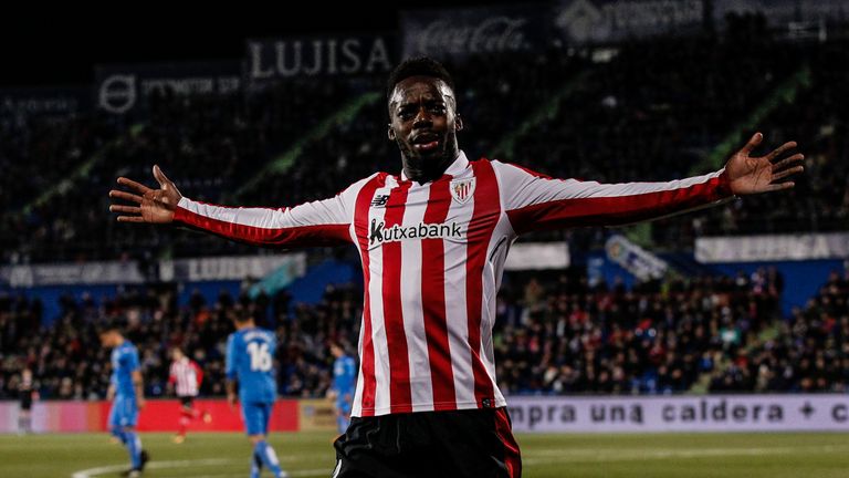 Inaki Williams celebrates his goal