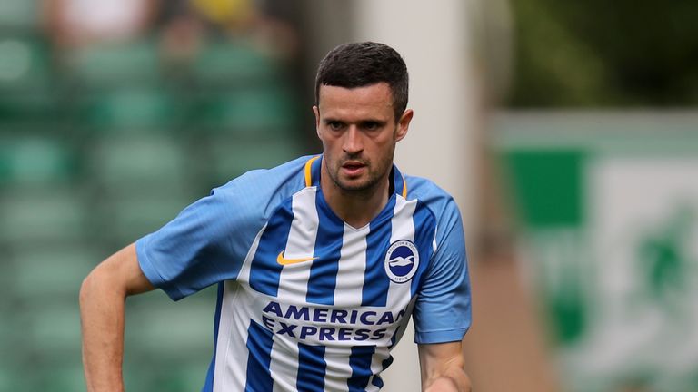 Brighton's Jamie Murphy during a pre-season match at Carrow Road on 29 July, 2017