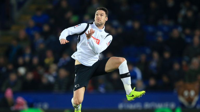 Derby County's Jason Shackell during the Emirates FA Cup, Fourth Round Replay match at the King Power Stadium, Leicester.