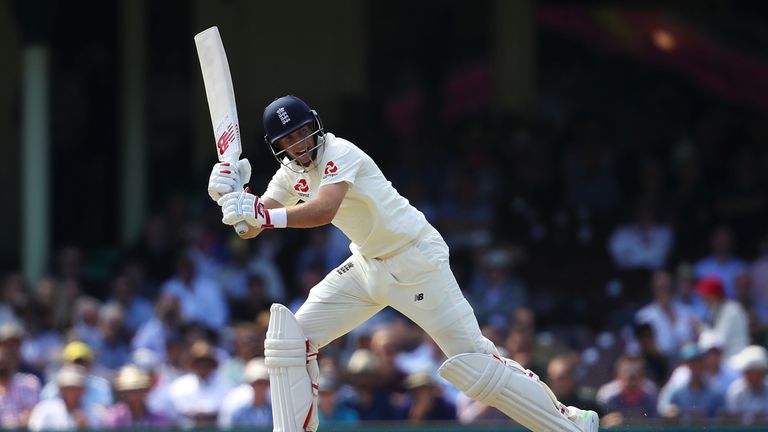 SYDNEY, AUSTRALIA - JANUARY 04:  Joe Root of England bats during day one of the Fifth Test match in the 2017/18 Ashes Series between Australia and England 