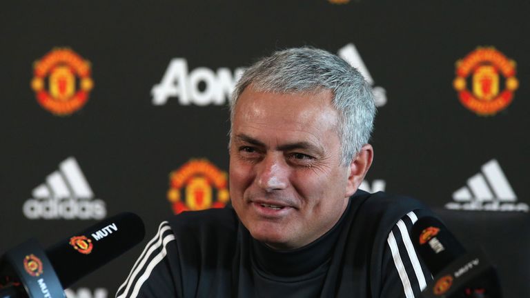 Jose Mourinho at a Manchester United press conference at Aon Training Complex on December 1, 2017 in Manchester, England