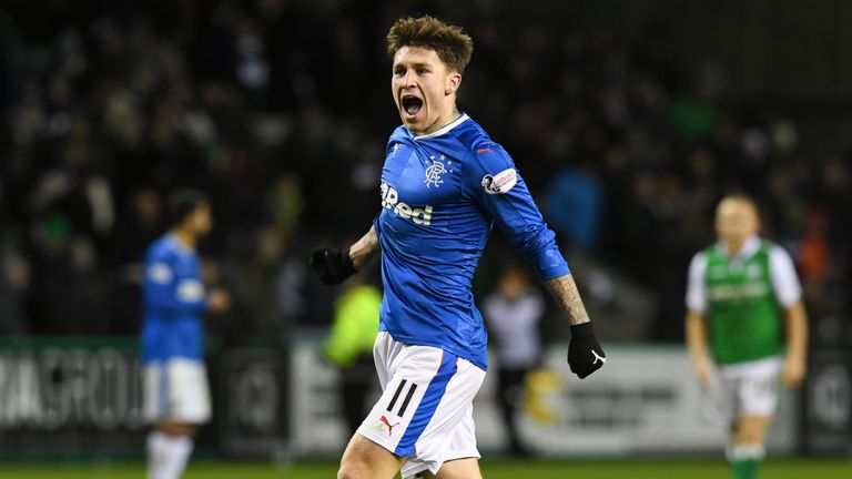 Rangers' Josh Windass celebrates at full-time