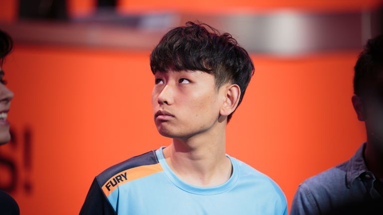Kim "Fury" Jun-Ho looks on after London suffered their first defeat. (credit: Robert Paul for Blizzard Entertainment)