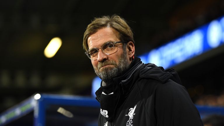 HUDDERSFIELD, ENGLAND - JANUARY 30:  Jurgen Klopp, Manager of Liverpool looks on prior to the Premier League match between Huddersfield Town and Liverpool 
