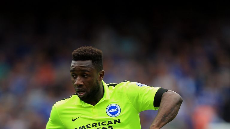 IPSWICH, ENGLAND - AUGUST 29:  Kazenga Lualua of Brighton during the Sky Bet Championship match between Ipswich Town and Brighton and Hove Albion at Portma