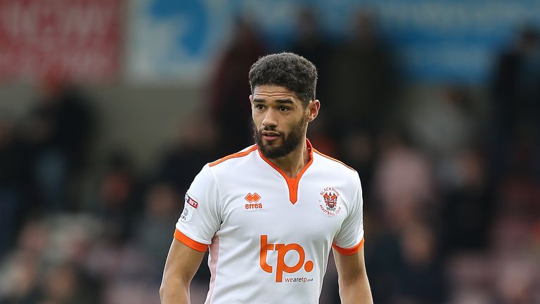 NORTHAMPTON, ENGLAND - OCTOBER 28:  Kelvin Mellor of Blackpool in action during the Sky Bet League One match between Northampton Town and Blackpool at Sixf