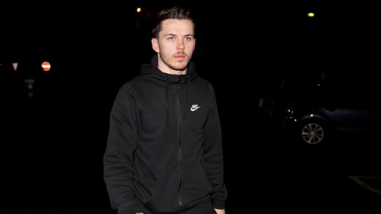 Lewis Morgan is pictured arriving at Ross Hall Hopsital