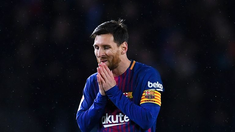 A dejected Lionel Messi following Sociedad's opening goal