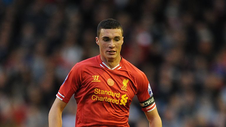 LIVERPOOL, ENGLAND - MAY 02: Lloyd Jones of Liverpool in action during the Barclays U21 Premier League Semi Final match between Liverpool and Manchester Un