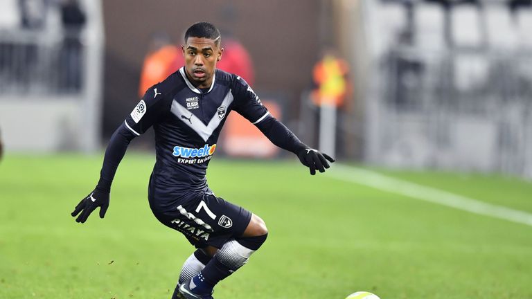 Bordeaux's Brazilian forward Malcom runs with the ball during the French L1 football match between Bordeaux (FCGB) and Montpellier (MHSC) on December 20, 2