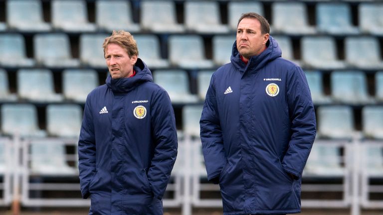 Scotland U21 manager Scot Gemmill (left) with Performance Director Malky Mackay