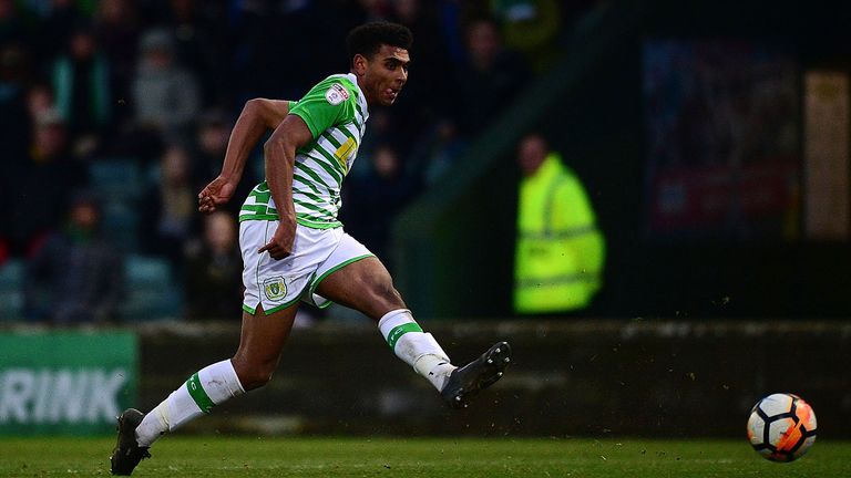 Marcus Barnes scores for Yeovil against Bradford