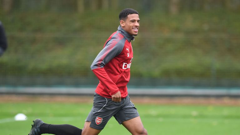 Marcus McGuane during Arsenal training session at London Colney