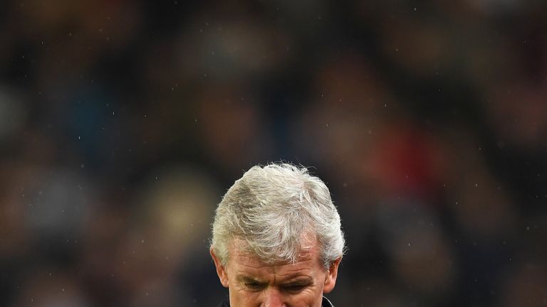 Mark Hughes looks dejected during the 1-0 home defeat to Newcastle United on New Years day