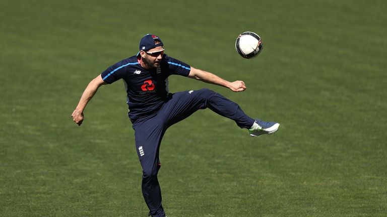 ADELAIDE, AUSTRALIA - NOVEMBER 07:  Mark Stoneman of England plays football during an England Ashes series nets session at Adelaide Oval on November 7, 201