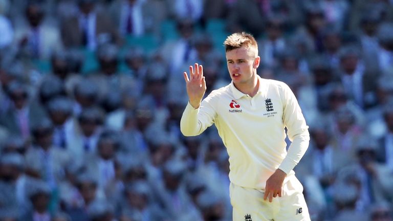 Mason Crane of England gestures to fielders during day two of the Fifth Test match in the 2017/18 Ashes Series