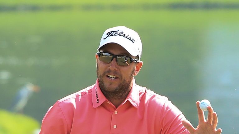 DUBAI, UNITED ARAB EMIRATES - JANUARY 26:  Matthew Southgate of England celebrates a hole in one on the 7th hole during round two of the Omega Dubai Desert