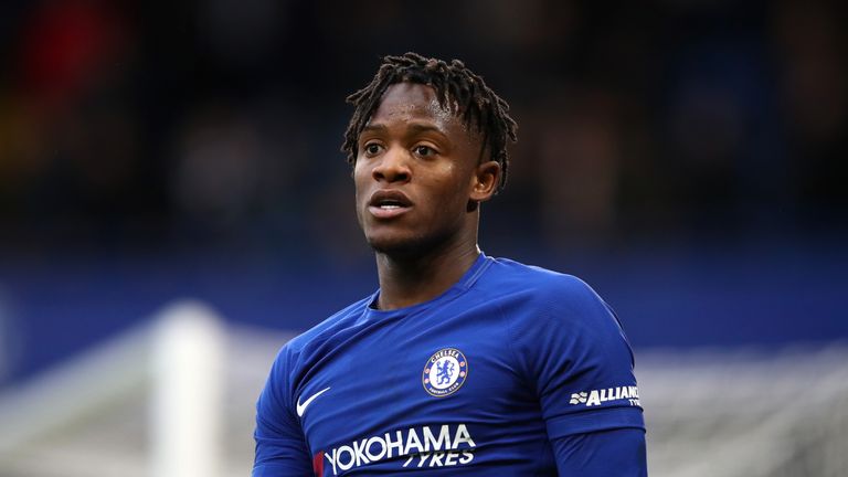 Michy Batshuayi of Chelsea looks on during The Emirates FA Cup Fourth Round match between Chelsea and Newcastle on January 28