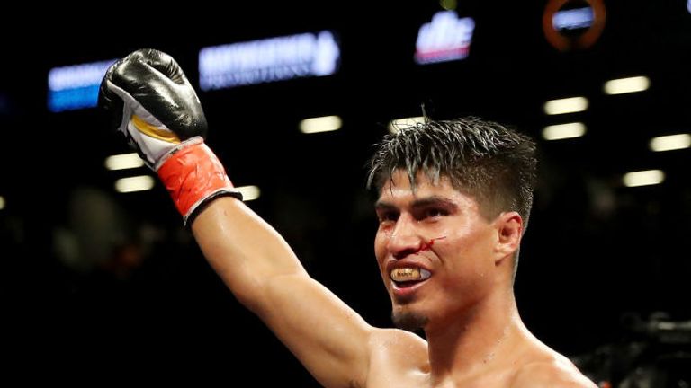  Mikey Garcia celebrates his 12 round win over Adrien Broner during their Junior Welterwight bout on July 29, 2017 at the Barclays 